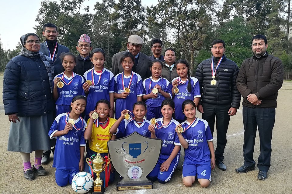 Lalitpur: St. Xavier’s Godvari A Team Wins Title Of 6th Fr. Starr Memorial Invitational Primary Level Girls 7-A-Side